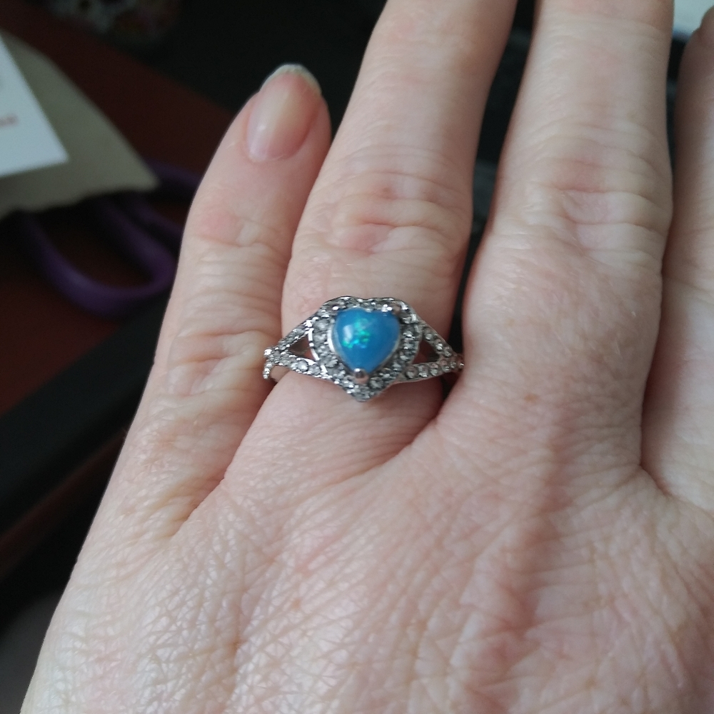 Blue Fire Opal Ring - image 2